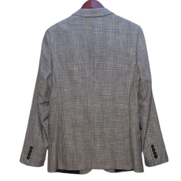 New Zara Mens Blazer Jacket Glen Plaid Double Back Vents Size 38 NWOT - Picture 4 of 15